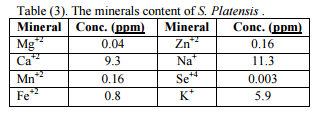 Obsah minerálů řasy Spirulina