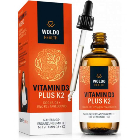 Vitamíny D3 + K2 (MK7) v MCT oleji, 50ml, 1800 kapek