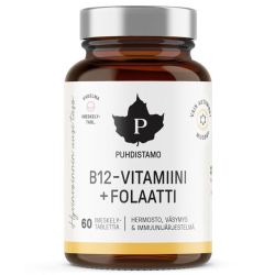 Vitamin B12 Folate, malina s aktivním folátem, 60 pastilek
