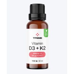 Vitamín D3, K2, 1000 IU D3, 25 µg K2-MK7 1100 kapek