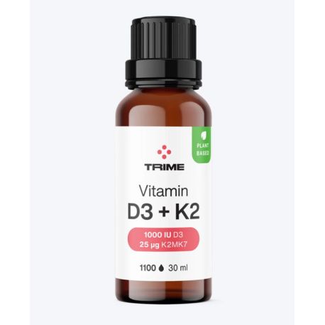 Vitamín D3, K2, 1000 IU D3, 25 µg K2-MK7 1100 kapek