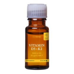 Vitamín D3, K2, 1000 IU D3, 25 µg K2-MK7 1000 kapek, 30 ml
