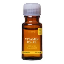 Vitamín D3, K2, 1000 IU D3, 25 µg K2-MK7 1000 kapek, 30 ml
