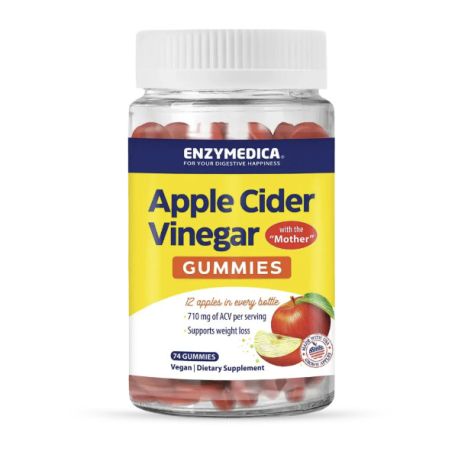 Apple Cider Vinegar 355 mg Gummies, vitamín B12 1000 μg, 74 pcs
