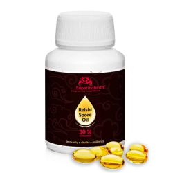 Reishi spórový olej, 30 % triterpenů, 500 mg, 60 kapslí