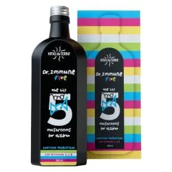 Dr. Immune Five for Children, sirup pro děti s pěti houbovými extrakty a vitamíny C a D, 250 ml